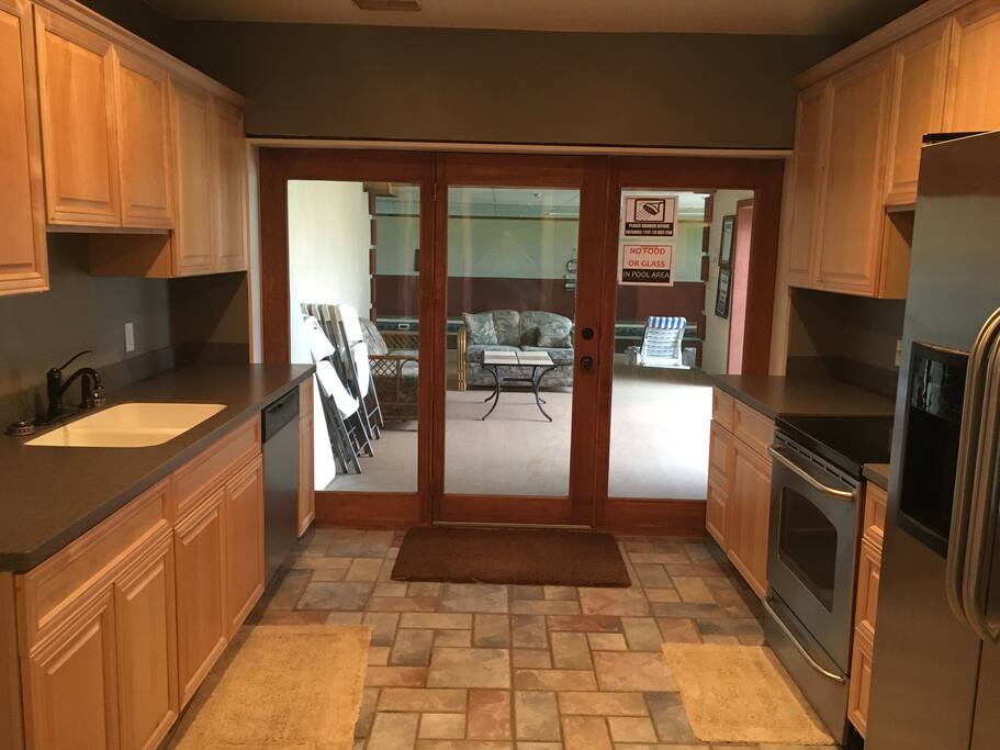 GALLEY KITCHEN OFF INDOOR POOL