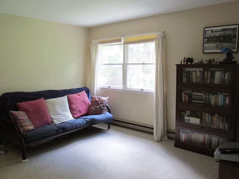 Private sitting room with fold-out futon