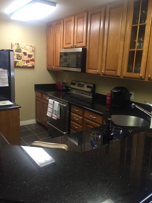 Granite counter tops and stainless steel appliances