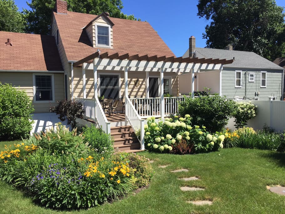 Enjoy a cuppa on the back deck and a view of the gardens