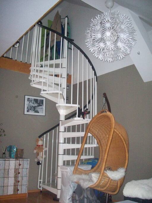 Treppe zum Schlafzimmer