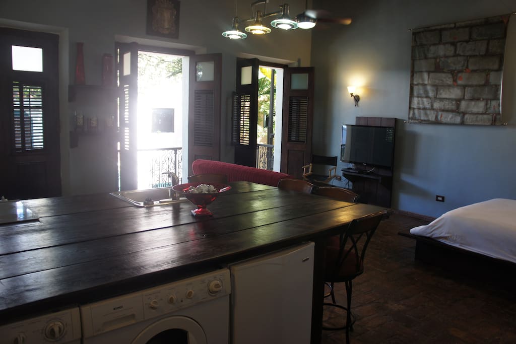 View from Kitchen Island with Washer/Dryer