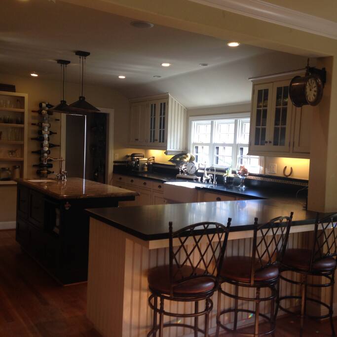 Kitchen off of the family room
