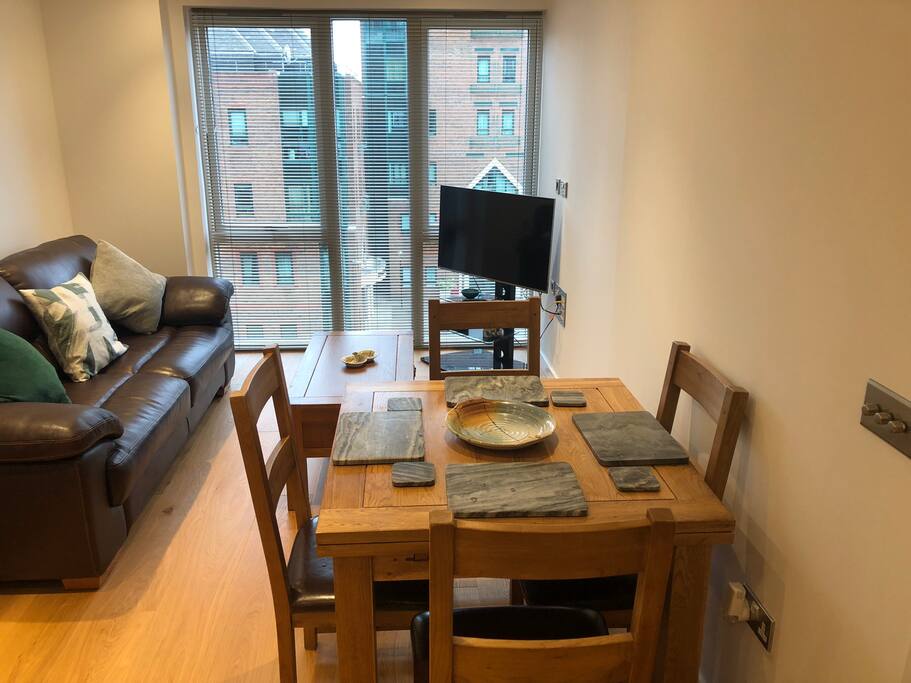 Open plan lounge and kitchen
