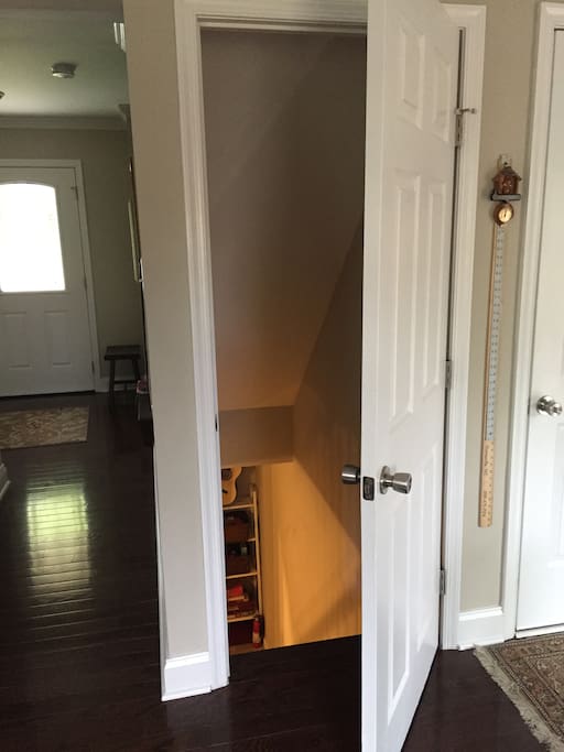 Access the space from the kitchen.