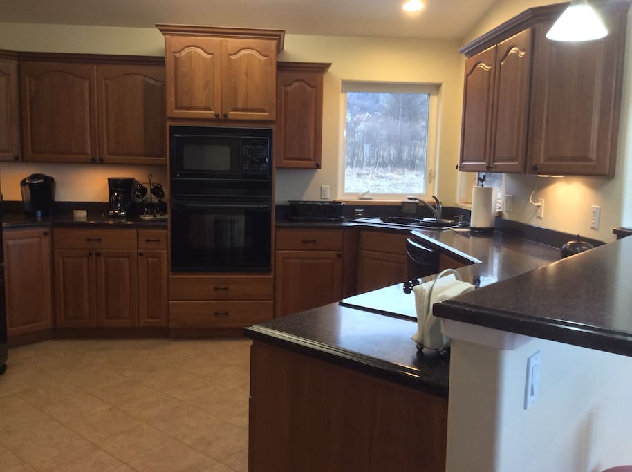 Large kitchen with everything you will need to prepare meals. (Upstairs)