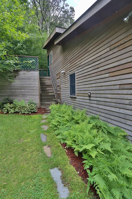 Stairs to entrance of studio apartment