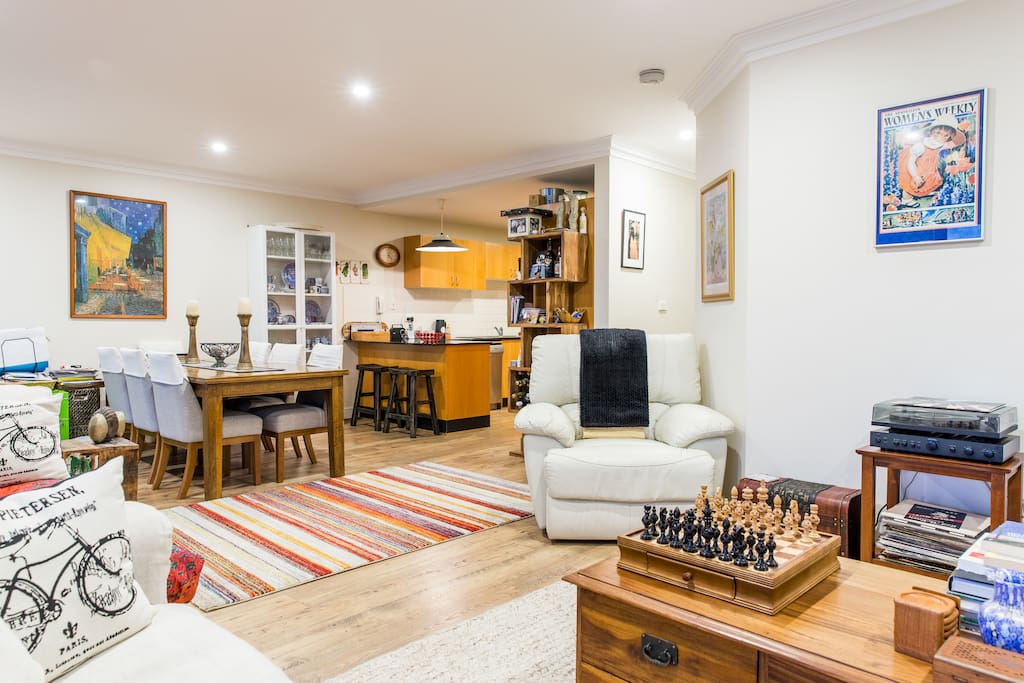 View to kitchen and dining rooms.