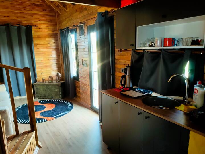 White Tiny House/ Havuz/Şömine /TV/wi-fi/netflix