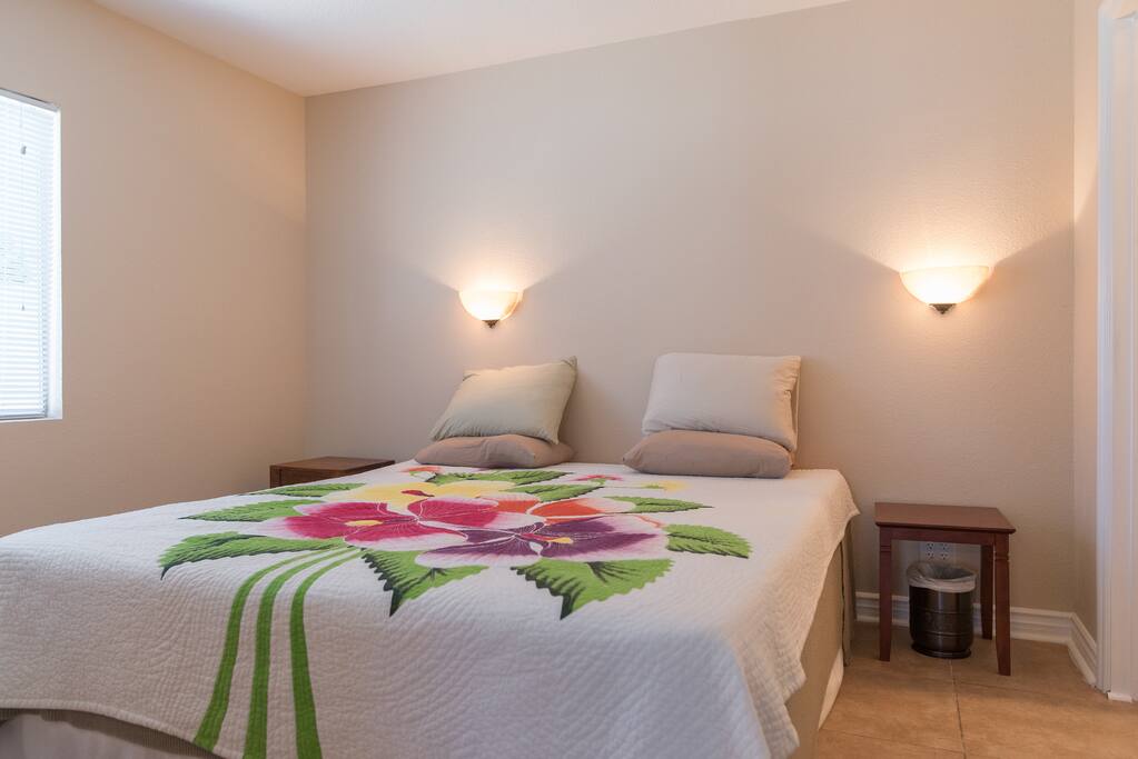 King size bed with plenty of space to move around