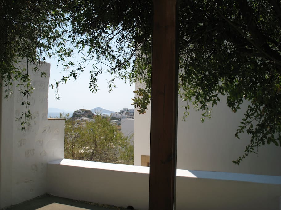 Views of the sea from the interior courtyard