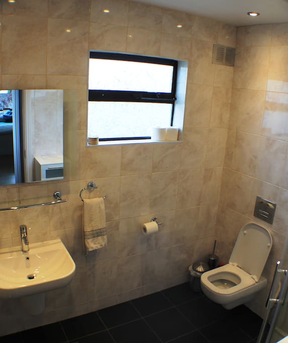 Brand new modern spacious bathroom