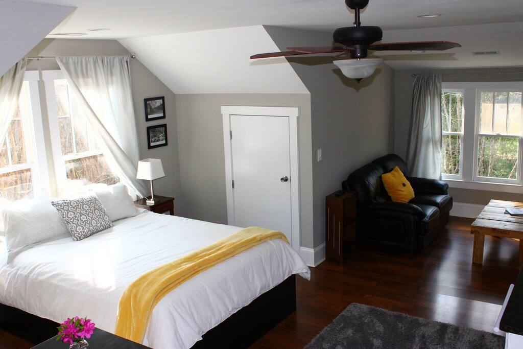 Above-garage studio apartment