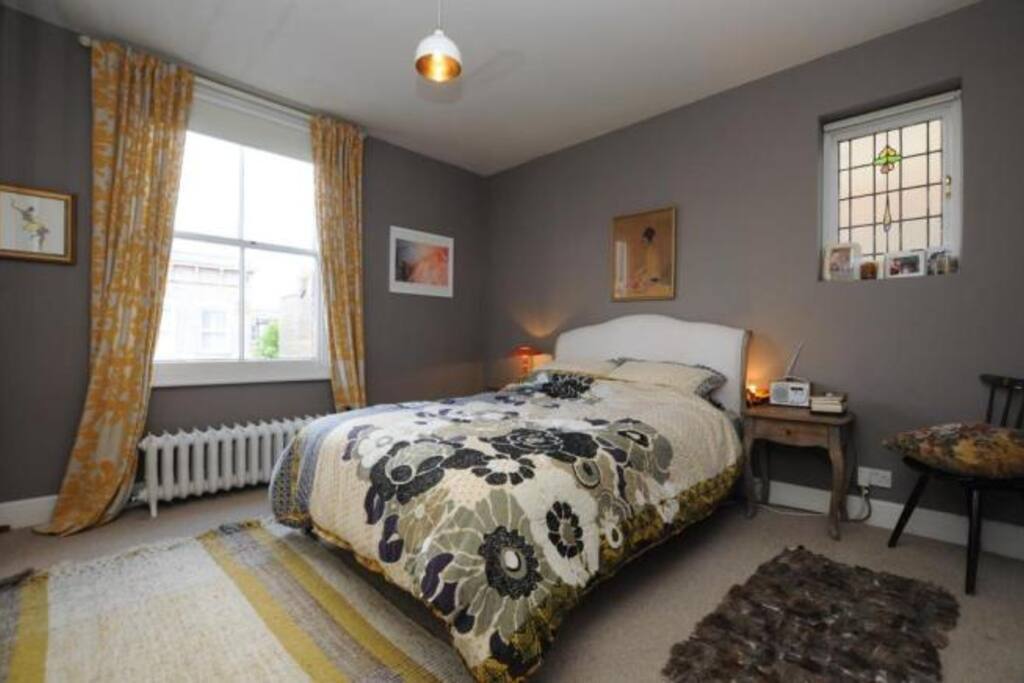 The master bedroom upstairs which is yours. I stay in the garden room outside.