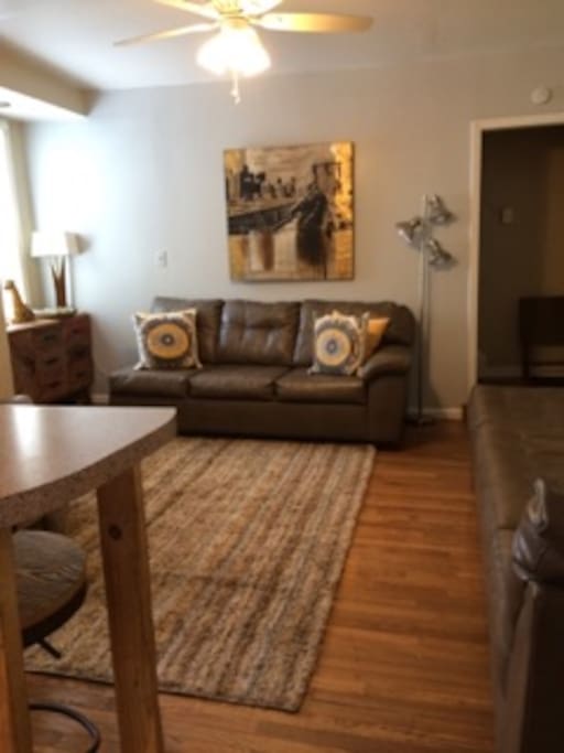 Comfy, oversized sofas in the living room