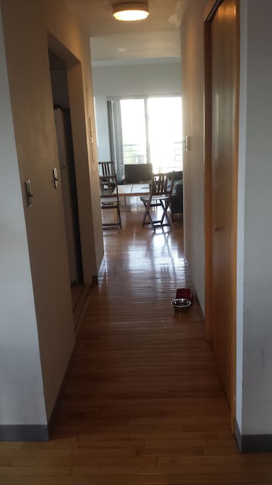 Hallway leading to living room