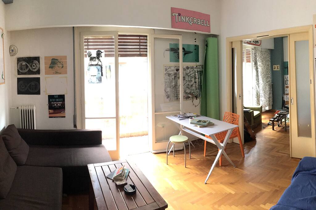 The room is connected to the living-room through a sliding door.