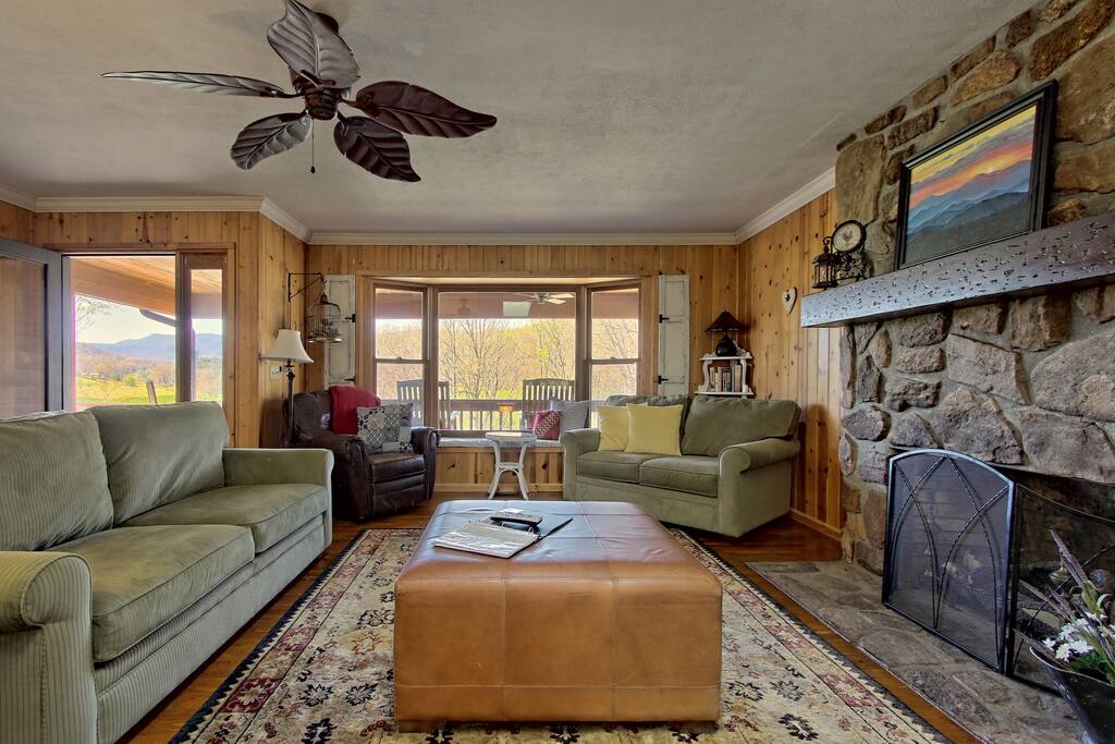 Family Room with gas fireplace.