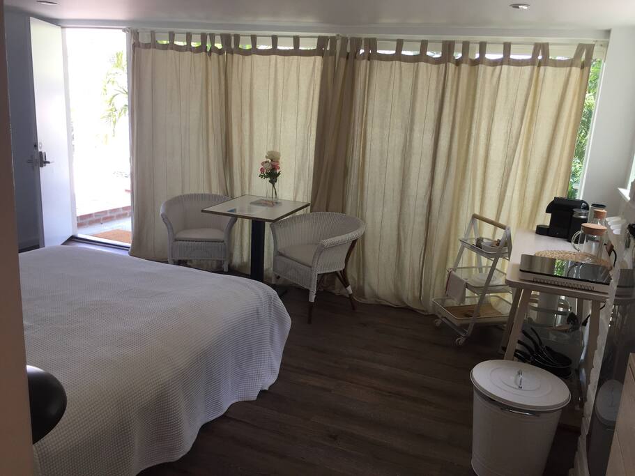 Bedroom with indoor tea zone :)