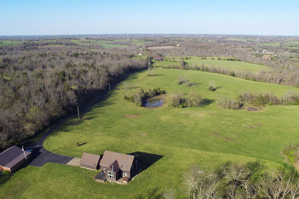 Drone photo showing the farm