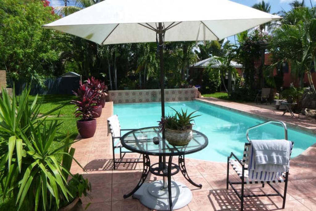 Relaxing pool view.