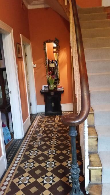 Hallway with original Victorian tiles