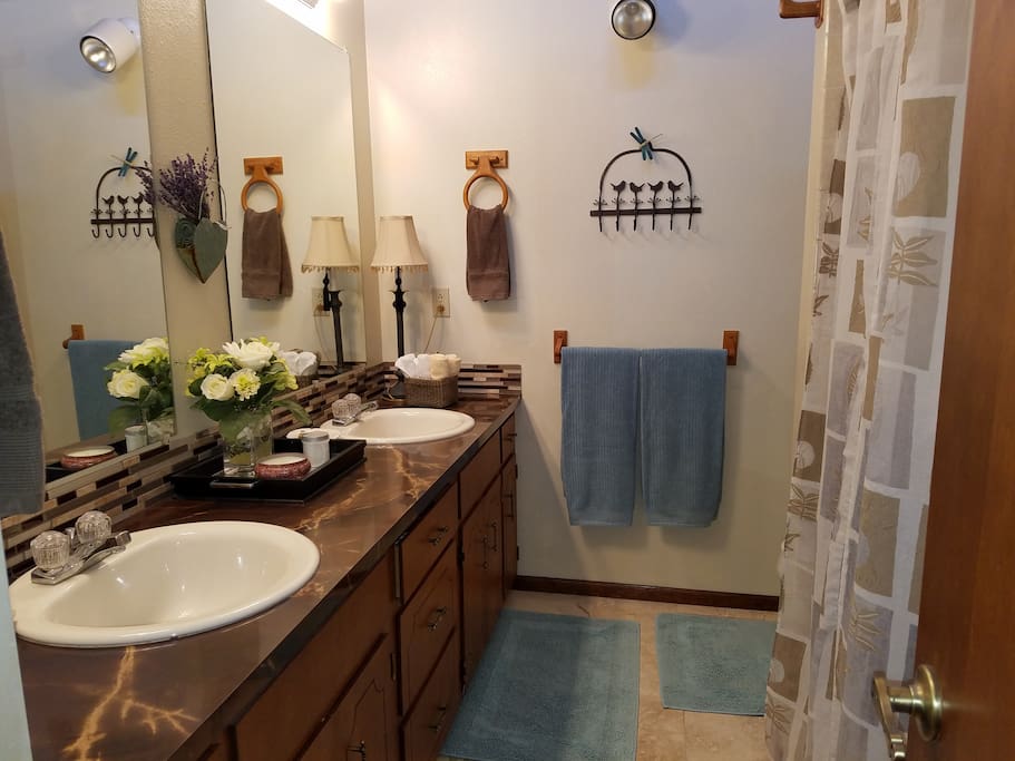 Large private bathroom just for you across the hall.