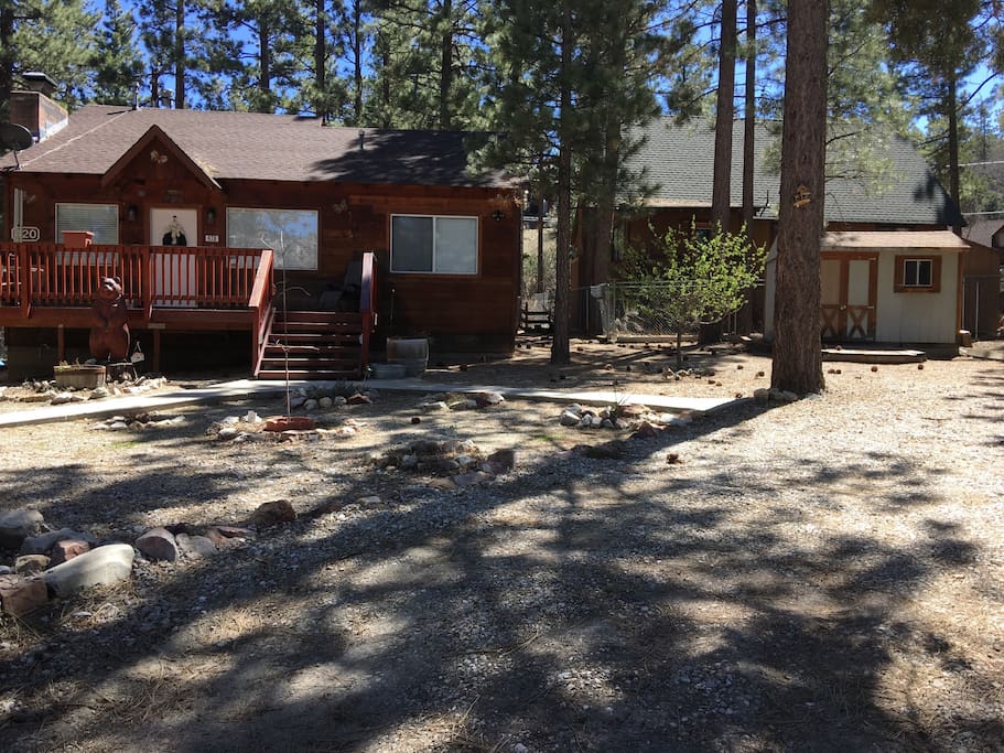 Front view showing part of additional side yard