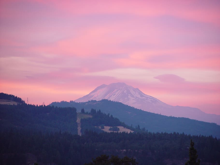 View of Mt Adams from the back yard