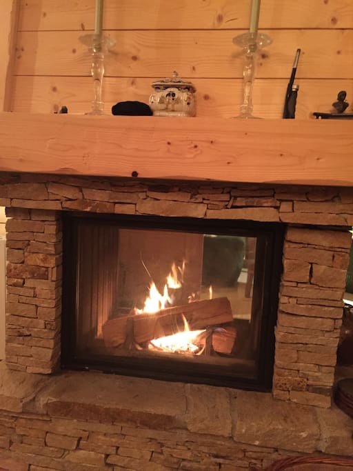 Un belle buche qui crépite, un joli feu pour vous accueillir bien au chaud.