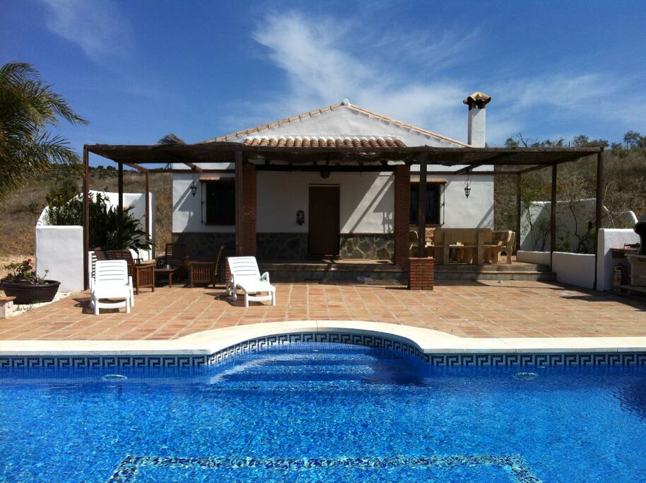 Good shade and seating with pool right outside the front door