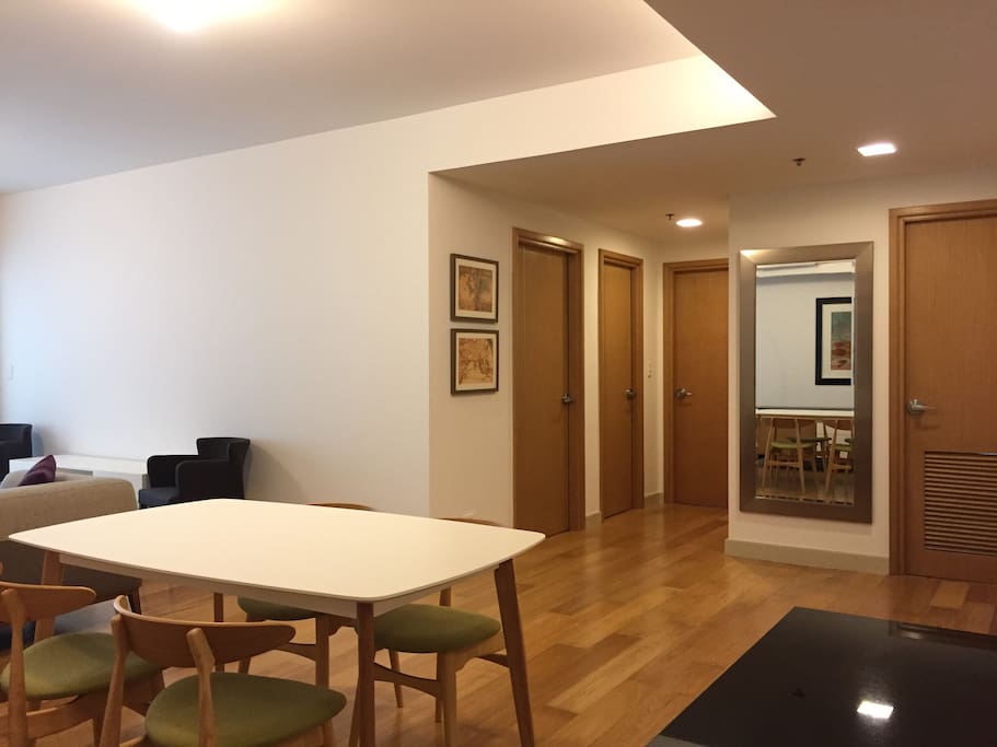 View from living room ( 2 bedrooms, 2 bathrooms, 1 storage room with guest toilet + sink)