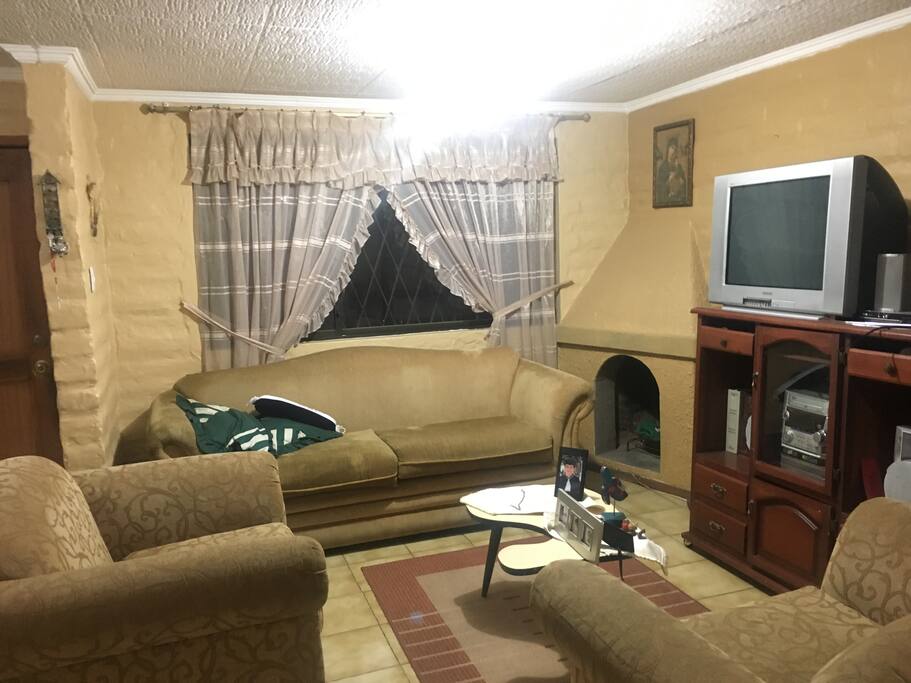 Living Room with smokestack