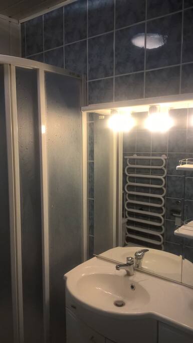 bath- room with a shower