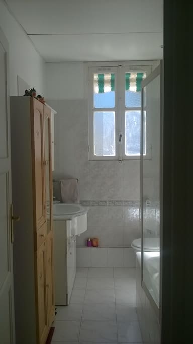 Salle de bain avec baignoire.