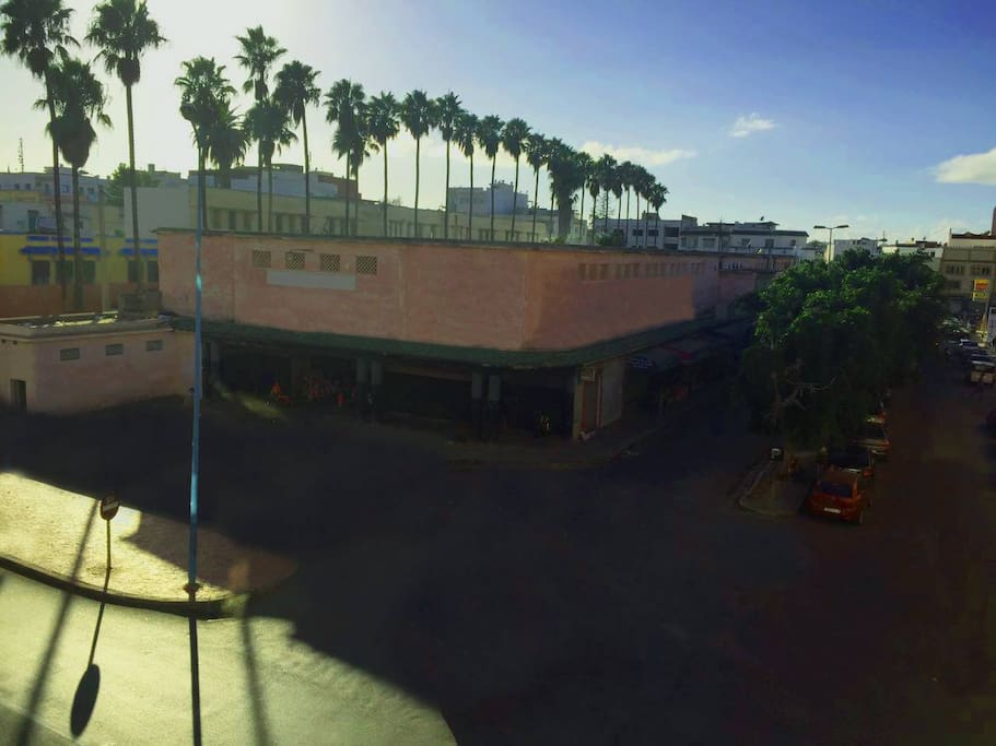 The view from the flat: Central Market (all grocery stores inside)