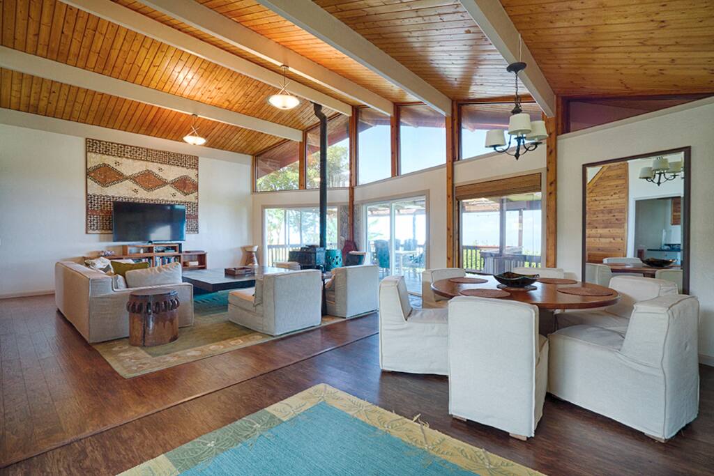 Dining area and living room area