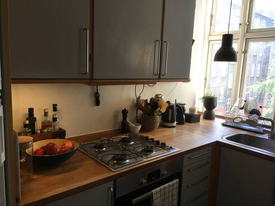 Enjoy cooking your own meals on the gas stove, and making coffee with any of our excellent equipment.