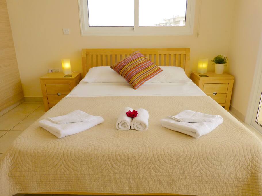 Double bedroom with sea views, A/C and patio door to sun terrace.