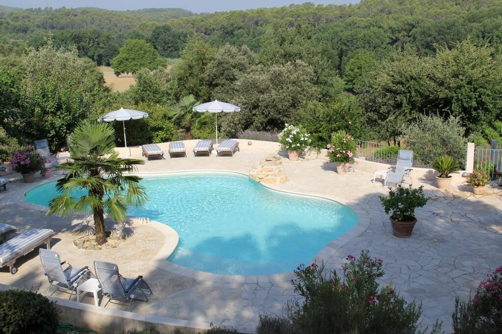 The pool area