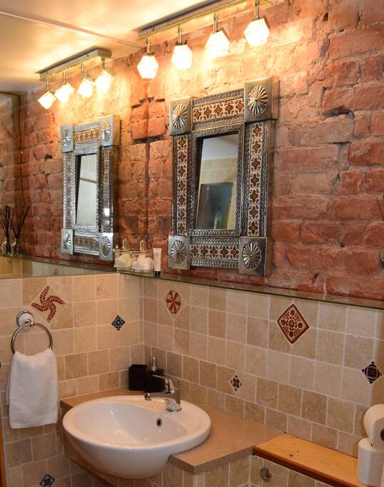 Hand-crafted natural stone bathroom