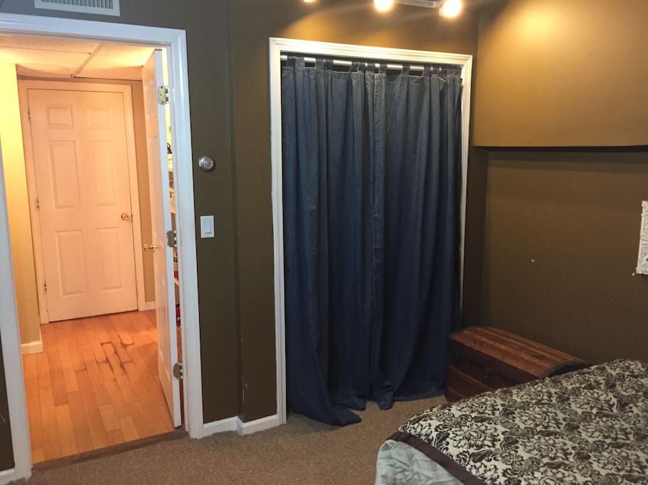 Closet and dresser space available.
