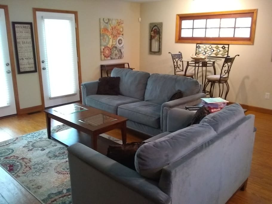 Laptop desk and chair.