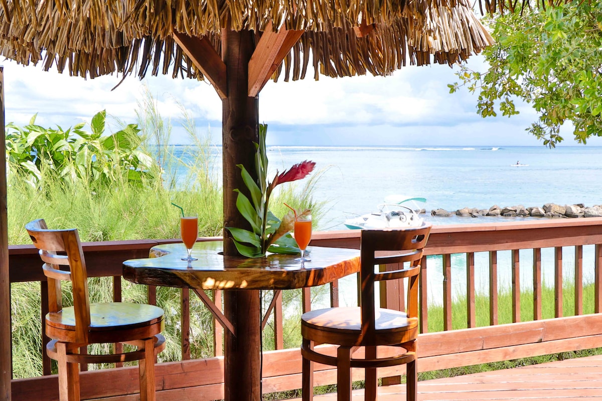 Vue depuis la terrasse de Huahine Dream Beach House