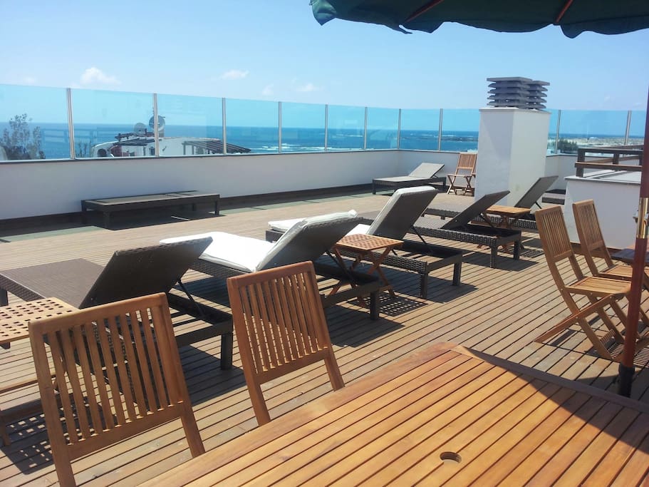 Top roof solarium and relax area. Views to ocean and wonderful sunsets