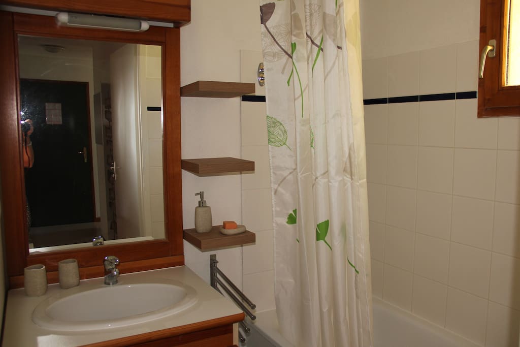 salle de bain avec baignoir