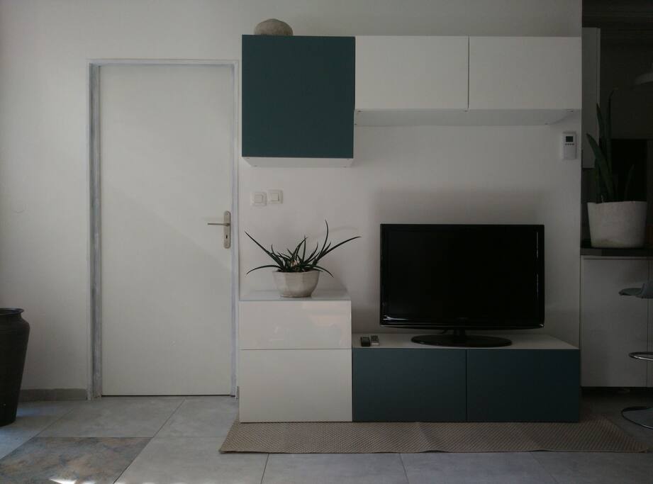 TV HD avec Freebox Révolution. Vous avez accès à beaucoup de films dans le disque dur, des DVD et un lecteur blu ray intégré à la box.