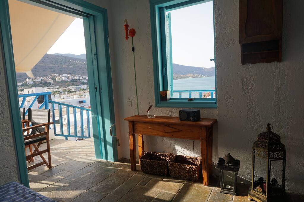 Living room. Incredible views overlooking sea, town and mountains - also from the sofa : - )