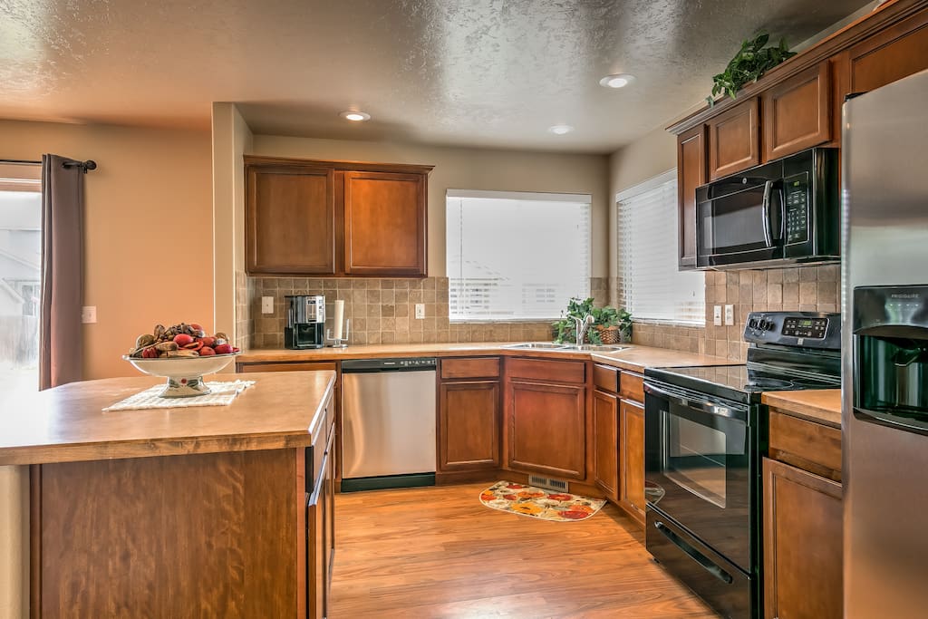 Take advantage of the spacious, fully equipped kitchen for home cooking.