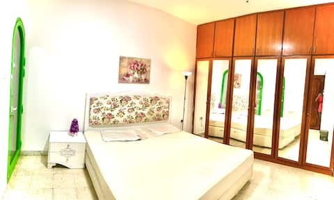 Bedroom with Balcony fully furnished for families.